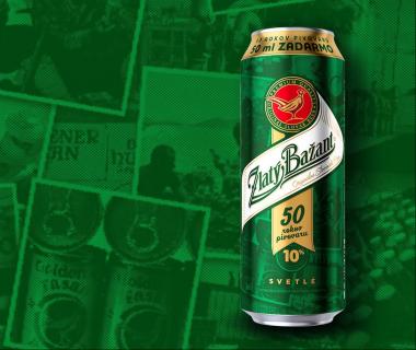 Zlatý Bažant 10% - Špeciálna edícia plechovky pri 50. výročí Hurbanovského pivovaru